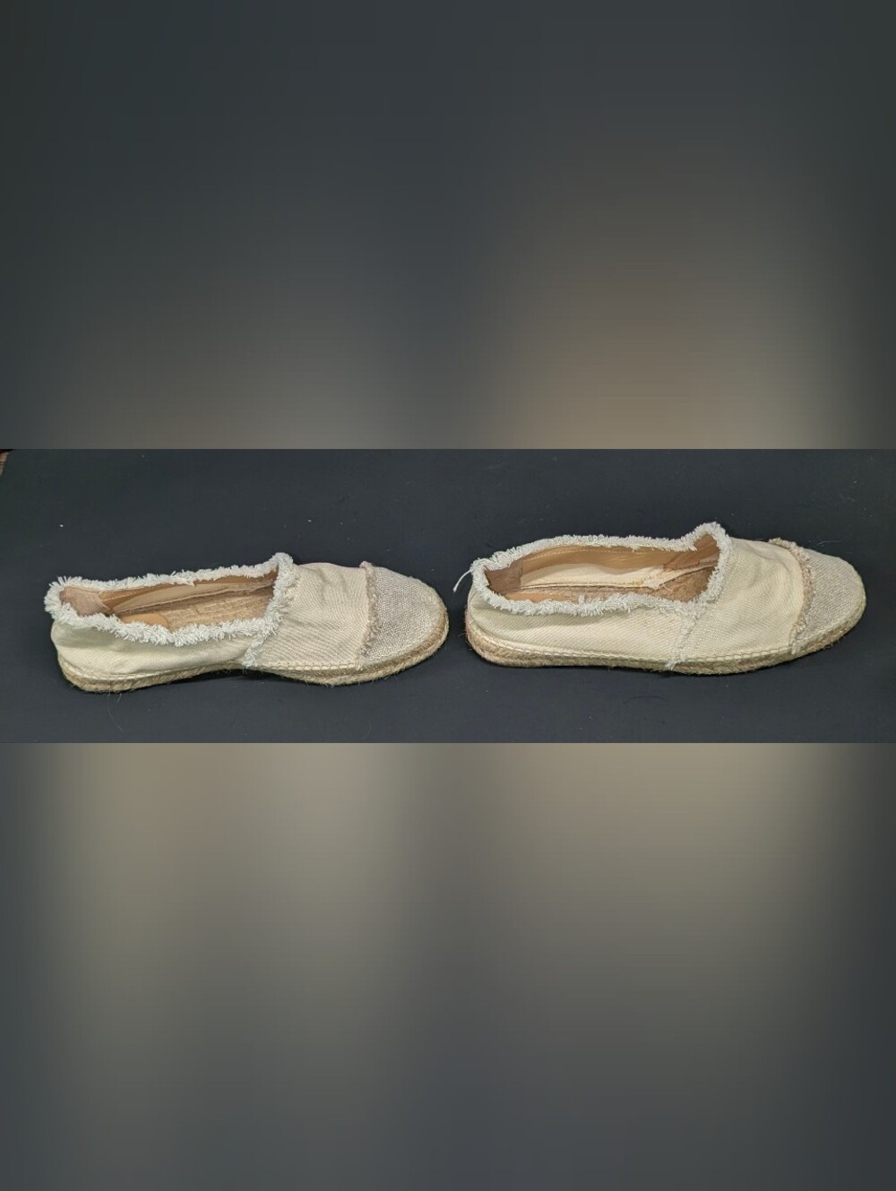 Castaner Kampala Canvas Espadrille Flats Ivory Beige Size 40/9 Women's LIKE NEW - Picture 3 of 5